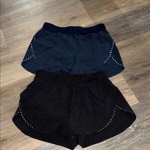 Lululemon Fast and Free Black and Navy Women's Shorts size 8 (2 shorts)